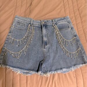 Jean shorts with bling